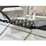 Dior Blue Jacquard Fabric Dior Oblique Pattern Nano Handbag Model Number s0220